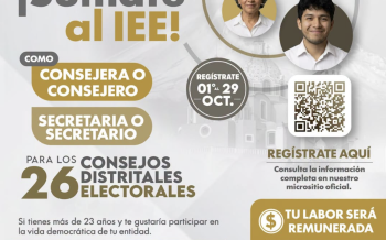 IEE busca integrantes para los Consejos Distritales Electorales para el proceso 2026-27